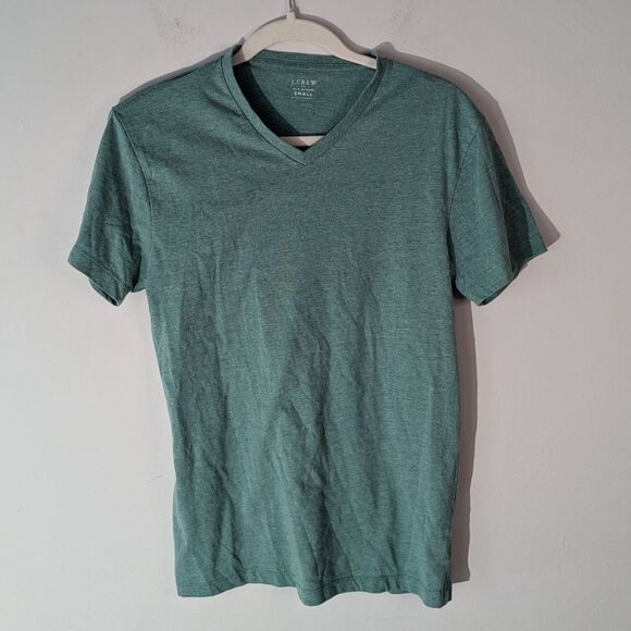 J. Crew Slim Heathered Green Vneck Slim Tshirt Women's Size Small - Picture 1 of 5